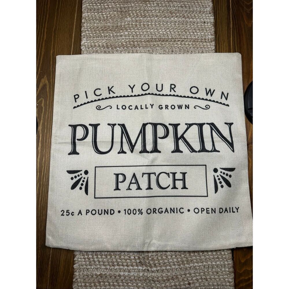 Autumn fall pumpkin throw pillow case cover 17 x 17 New